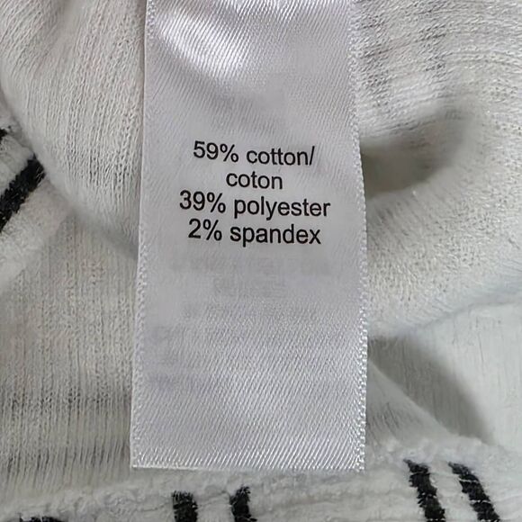 Maurices L White Black Stripe Waffle Knit Pullover - Picture 5 of 8
